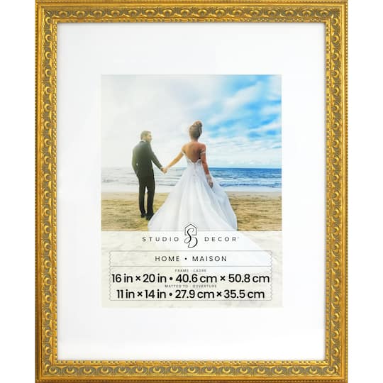 Home Gold Ornate Frame with Mat by Studio Décor®